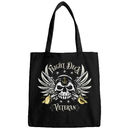Flight Deck Veteran Skull Naval Aviation Design T Bags