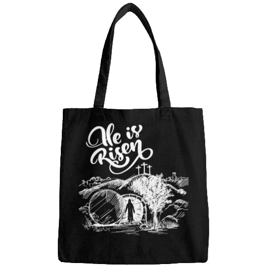 He Is Risen - White Drawing HD Bags
