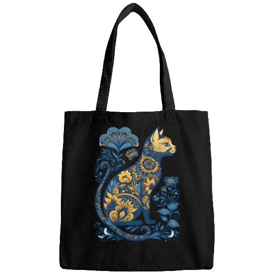 Ukraine Cat Floral Vintage Ukrainian Vyshyvanka Bags
