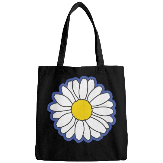 blue daisy flower Bags