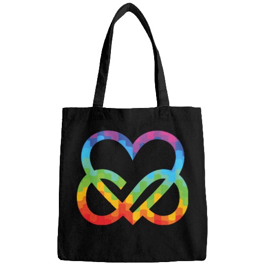 Infinity Heart Abstract Rainbow Backgpund 01 Bags