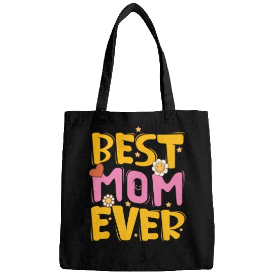 Cute Best Mom Ever with Love and Flower Bags