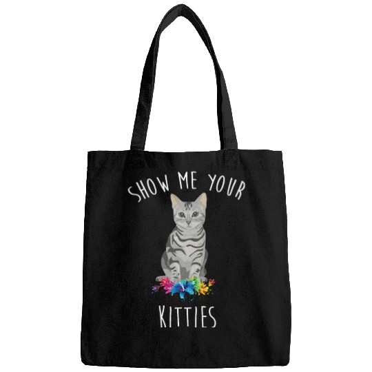 Show Me Your Kitties Flower Cat Lovers Mothers Day Bags