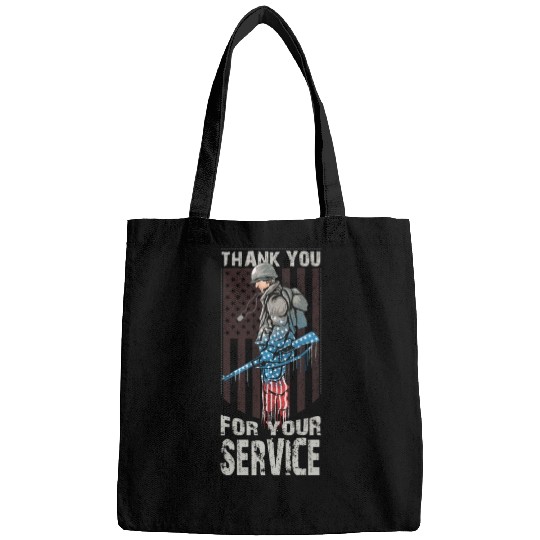 Thank You For Your Service Veteran US Flag Veteran Bags