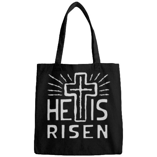 Christian Cross Easter He is Risen Bags