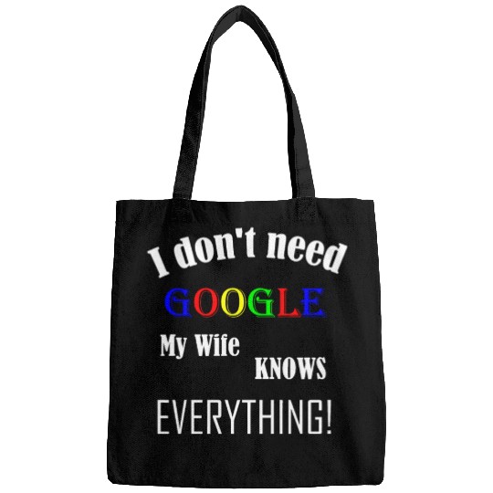 Mens I don't need GOOGLE my Wife knows everything! Bags