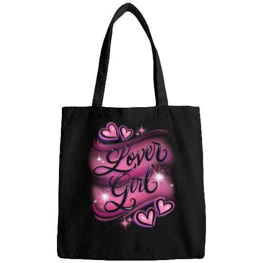 Lover Girl pink airbrush design Bags