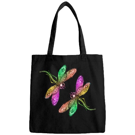 Spring, colorful insects playing. Bags