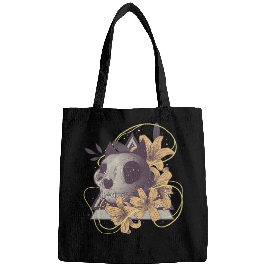 Cat Floral Skull Bags
