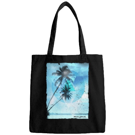Discover Artistic Molokai Hawaii Palm Tree Vacation Bags