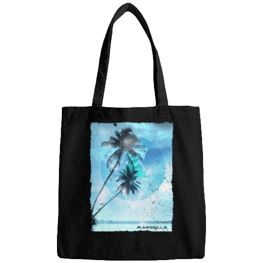 Artistic Marseille France Palm Tree Vacation Bags