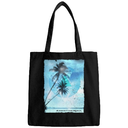 Artistic Manhattan Beach California Palm Tree Bags