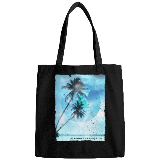 Artistic Manhattan Beach California Palm Tree Bags