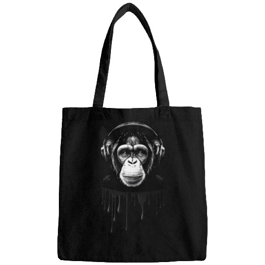 Chimpanzee with Headphones Monkey Music DJ Bags