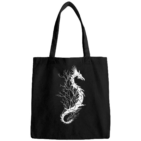 Sea life, sea dragon, white Bags