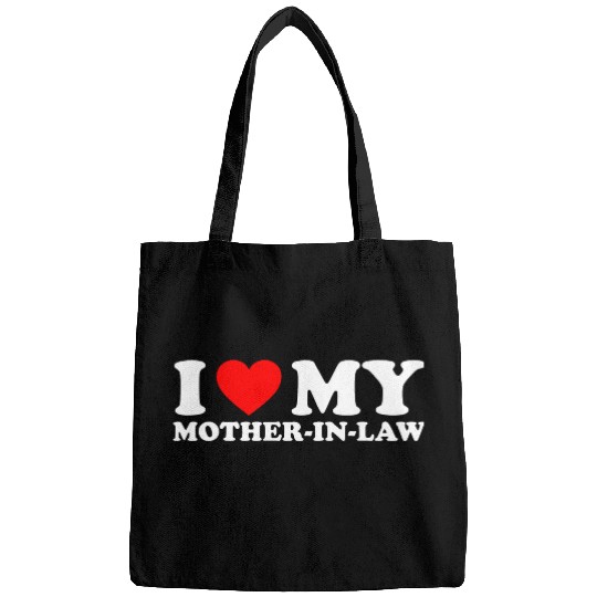 I Love (heart) my Mother-in-Law Bags for funny