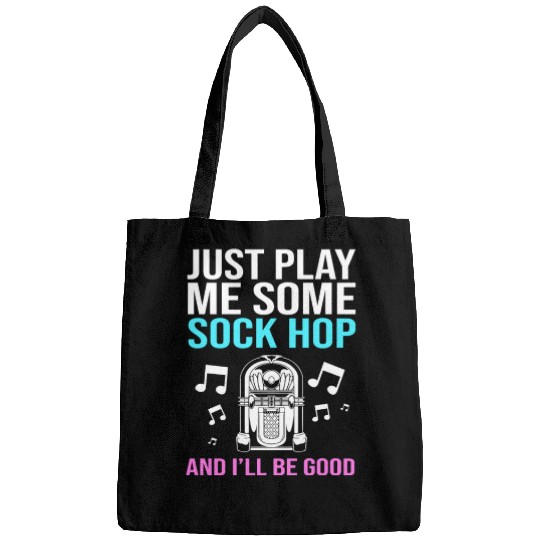 Sock Hop Music Quote 50s Rockabilly Sock Hop Bags