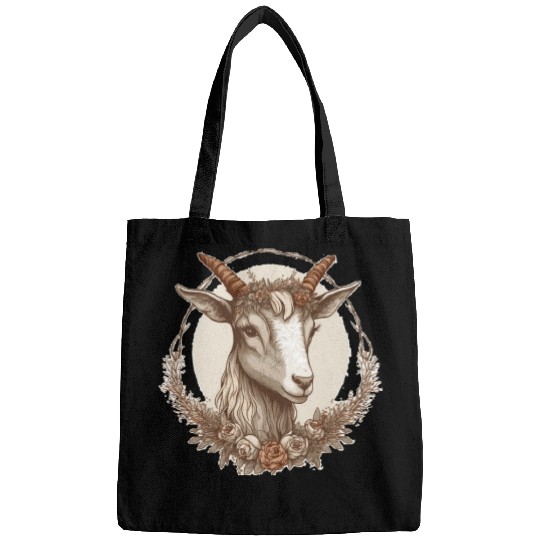 Flower Crown Goat Floral Farm Animal Pet Bags