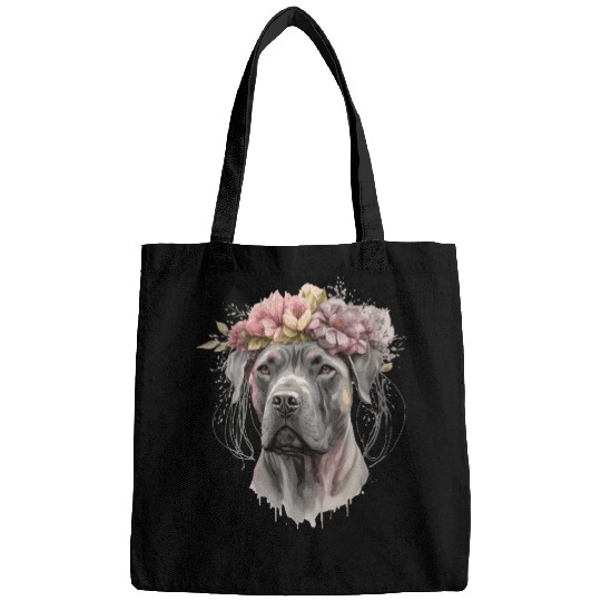 Cute Cane Corso Flower Crown Pet Dog Floral Puppy Bags
