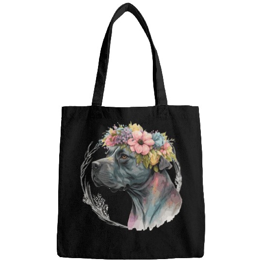 Cute Cane Corso Flower Crown Pet Dog Breed Puppy Bags