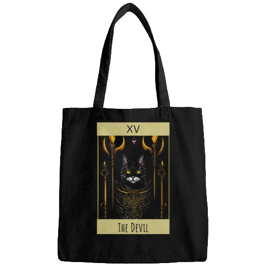 Tarot card the devil cat - readings and astrology Bags