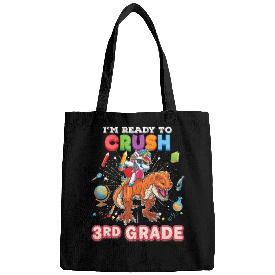 I m Ready To Crush 3rd Grade Unicorn Dinosaur Bags