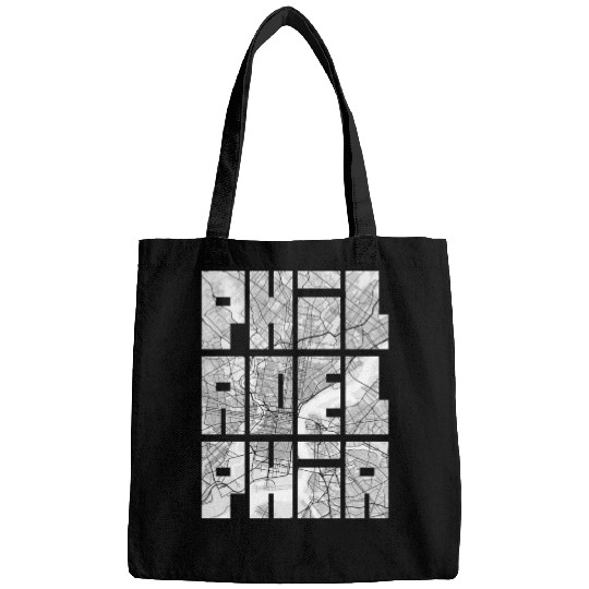 Philadelphia USA City Map Typography Light Bags