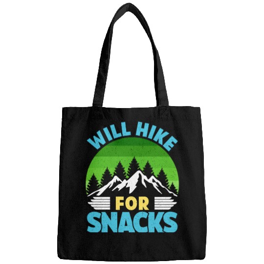 Hiker funny Mountain fan will Hike for Snacks Bags