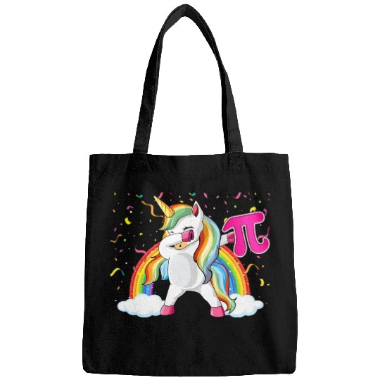 Dabbing Pi Day Unicorn Mathematic Superhero Bags