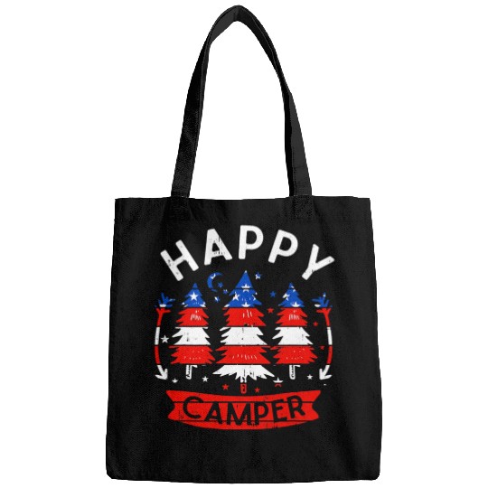 Happy Camper US Flag Patriotic 4th Of July Bags