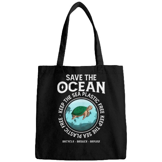 Save The Ocean Keep The Sea Plastic Free Turtle Bags