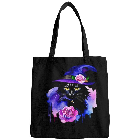 Watercolor Cat Halloween Sublimation Bags