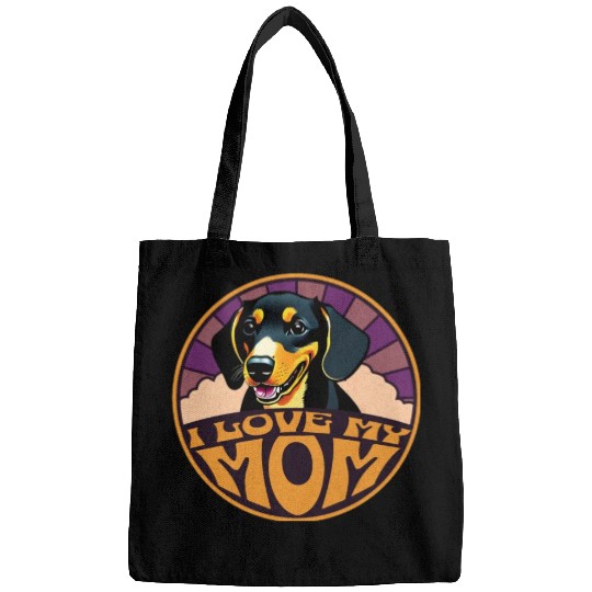 I Love My Mom -Dachshund Bags