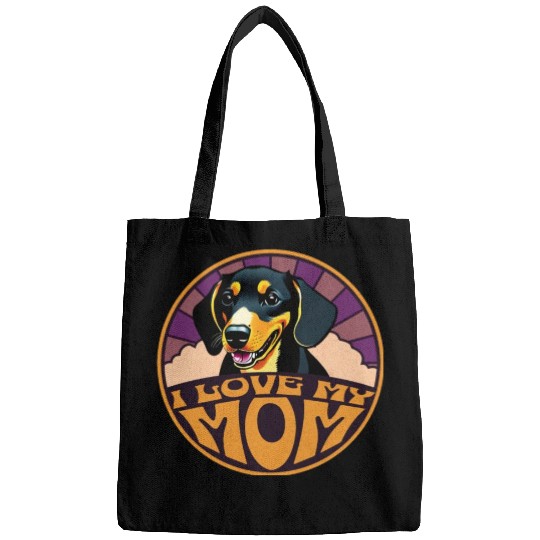 I Love My Mom -Dachshund Bags
