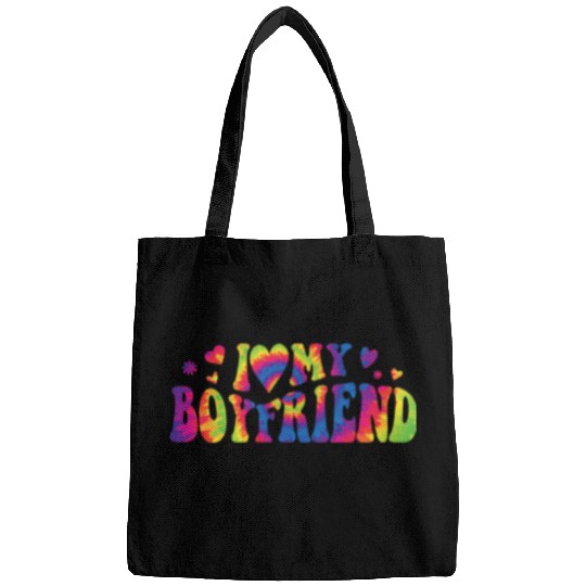 I Love My Boyfriend Groovy Red Heart My Boyfriend Bags