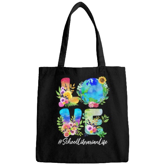 School Librarian Love World Earth Day Save The Pla Bags