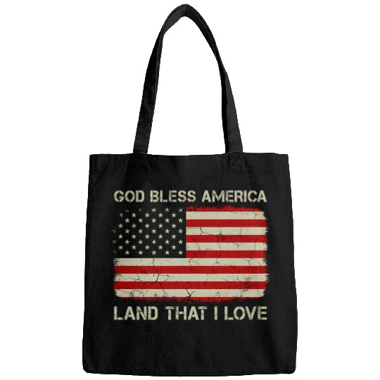 Old American Flag God Bless America Land That I Lo Bags