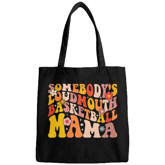 Funny Somebodys Loud Mouth Basketball Mama Mom Bags