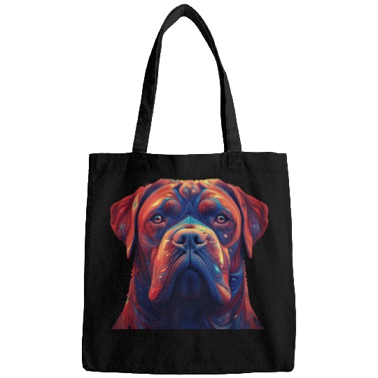 Psychedelic AI Dogue de Bordeaux Bags