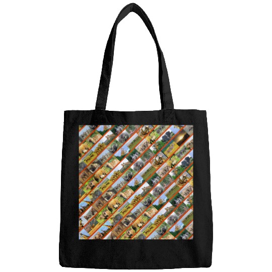Wildlife Stripe orange Collage Bags