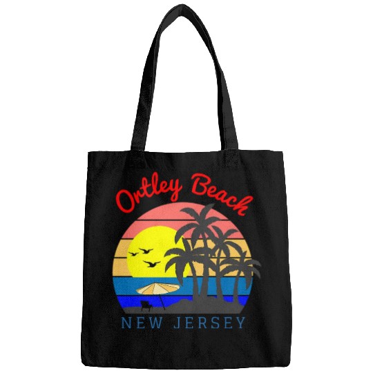 Ortley Beach New Jersey Beach Sunset Bags