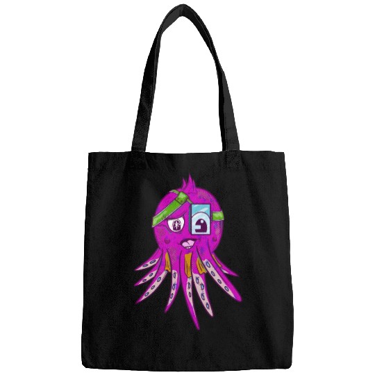Octopus Wearing an eye patch Bags