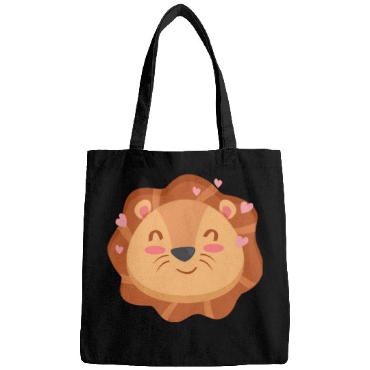 Cute Lion Cartoon Animals Character Design 1 Bags