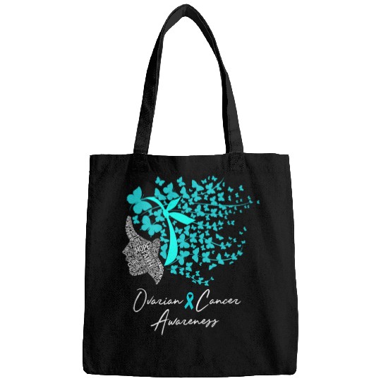 Ovarian Cancer Awareness Teal Butterflies Bags