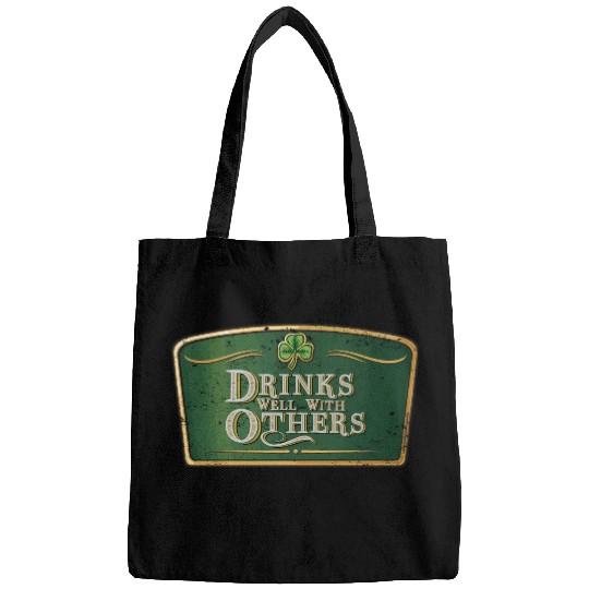 Drin Well With Others - St Patrick'S Day Beer Labe Bags