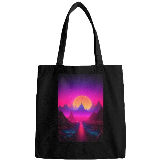 Luminous Peaks: Synthwave Serenity Bags
