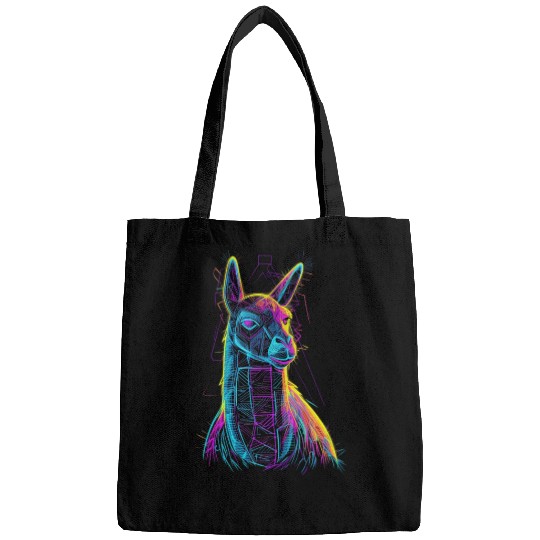 Llama Colorful neon Bags