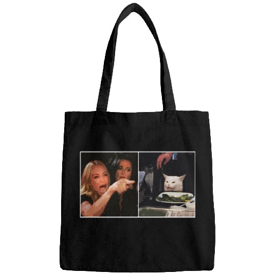 Yelling At A Cat Meme Bags