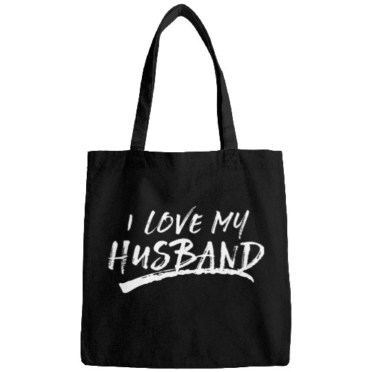 I Love My Husband Brushed Grungy Fun Wedding Bags