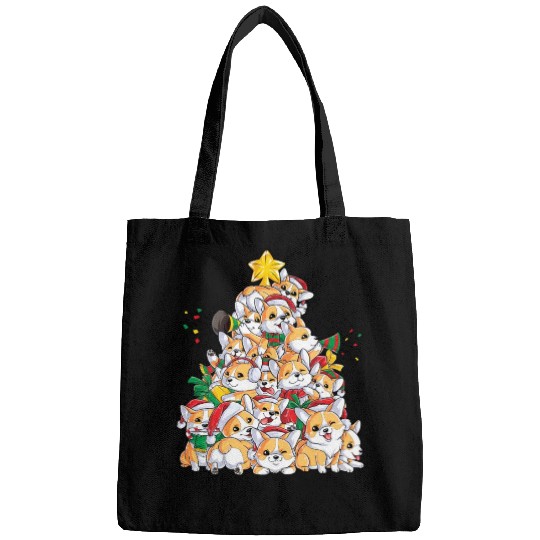 Corgi Tree Dog Santa Merry Corgmas Bags